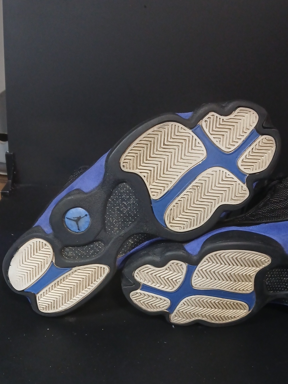Jordan Men’s Athletic Shoes Black and Royal Blue Suede Accents - Picture 10 of 12